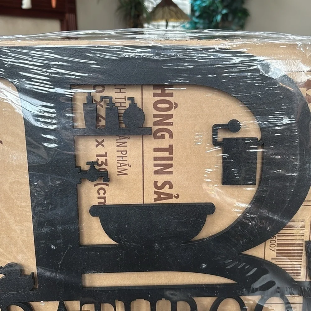 Brand New Wooden Bathroom Wall Art Black Farmhouse Bath Decor 15
